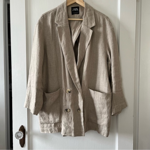 Zara Jackets & Coats Zara Linen Blazer Poshmark
